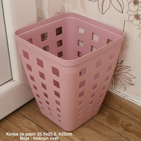 Korpa za papir 25, plastična korpa za papir, četvrtasta korpa za papir, kanta za papir, papiruša
