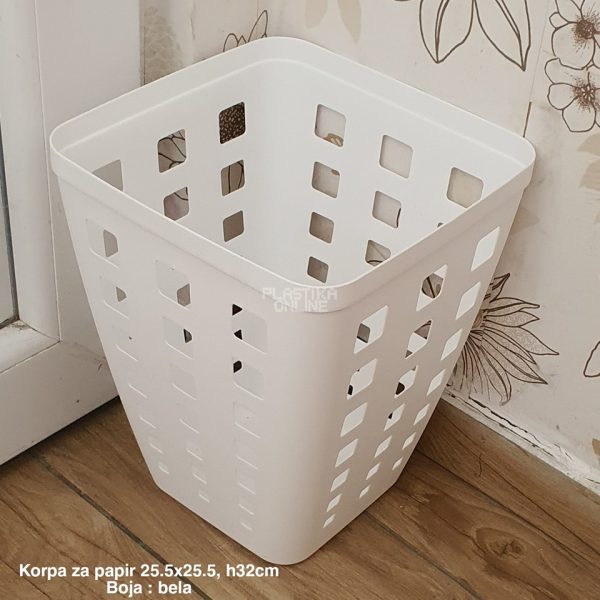Korpa za papir 25, plastična korpa za papir, četvrtasta korpa za papir, kanta za papir, papiruša