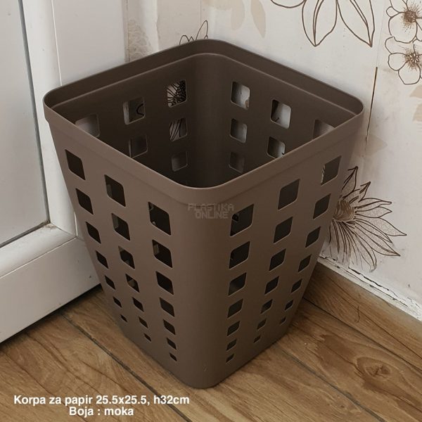 Korpa za papir 25, plastična korpa za papir, četvrtasta korpa za papir, kanta za papir, papiruša