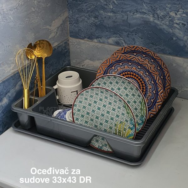 Ocedjivač za sudove 33 x 43cm, ocedjivac za sudove, cediljka za sudove, ocedjivac posudja, susac za sudove, plastika za sudove