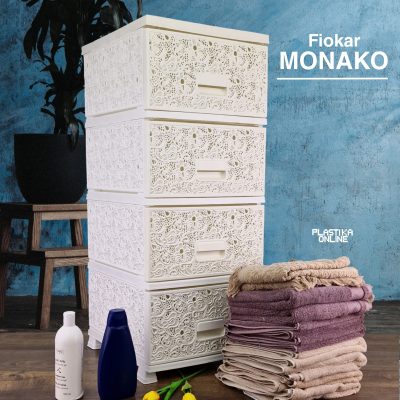 fiokar monako raf beli, plasticni fiokar, fiokari, fiokar za kupatilo, fiokar za kuhinju, fiokar sa 4 fioke