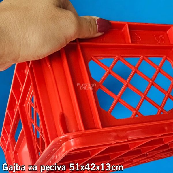 Gajba za pecivo 51x42x13 cm , plasticna gajba za hleb, plasticna gajbica za pekare, plasticna kaseta za pekare, korpa za peciva , korpa za hleb