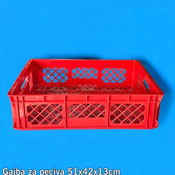 Gajba za pecivo 51x42x13 cm , plasticna gajba za hleb, plasticna gajbica za pekare, plasticna kaseta za pekare, korpa za peciva , korpa za hleb