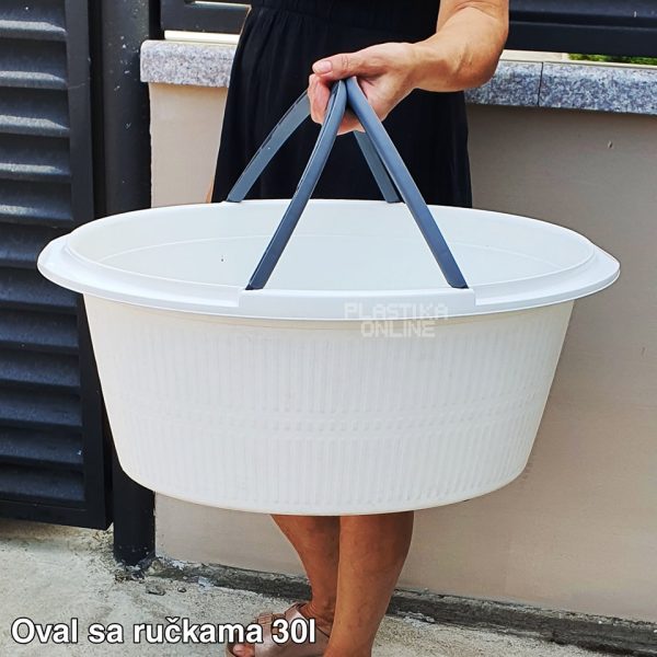 Oval sa ručkama 30L plasticni oval