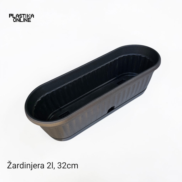 Žardinjera mediteran 2L antracit boje 32cm