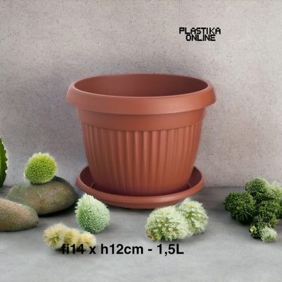 Saksija Mediteran Ø14 H12 / 1,5L sa podmetačem