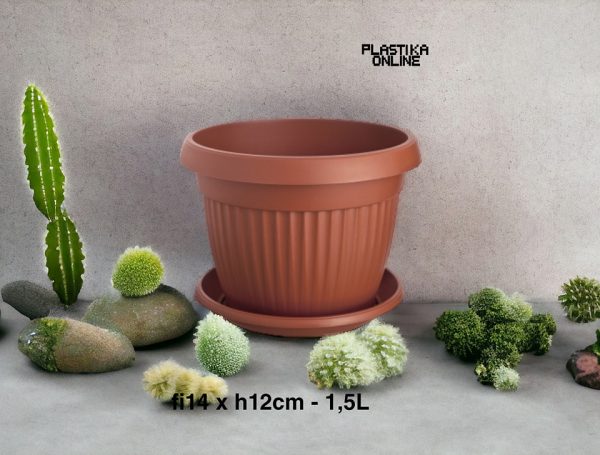 Saksija Mediteran Ø14 H12 / 1,5L sa podmetačem