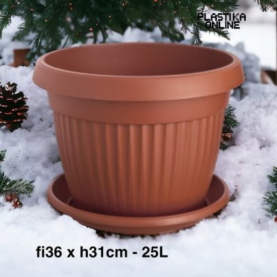 Saksija Mediteran Ø36 H31 / 25L sa podmetačem