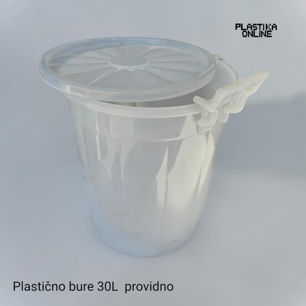 plastično providno bure od 30L sa ručkama i poklopcem