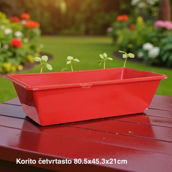 Korito četvrtasto 80.5 x 45.3 x 21 cm, Plastično korito za domaćinstvo, Četvrtasto korito za baštu, Korito za radionicu i građevinu , Višenamensko korito za kuću, Korito za veš