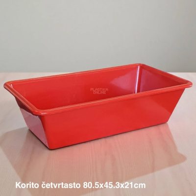 Korito četvrtasto 80.5 x 45.3 x 21 cm, Plastično korito za domaćinstvo, Četvrtasto korito za baštu, Korito za radionicu i građevinu , Višenamensko korito za kuću, Korito za veš
