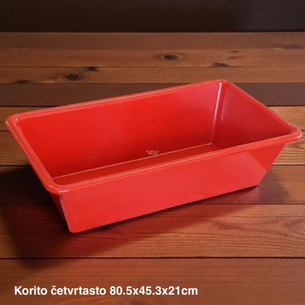 Korito četvrtasto 80.5 x 45.3 x 21 cm, Plastično korito za domaćinstvo, Četvrtasto korito za baštu, Korito za radionicu i građevinu , Višenamensko korito za kuću, Korito za veš