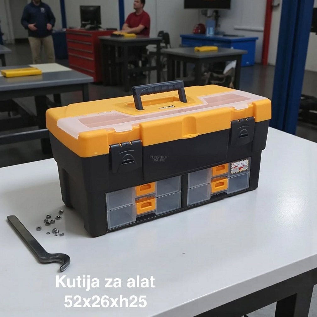 KUTIJA ZA ALAT 20″, Plastična kutija za alat, Kutija za alat sa pregradama, Kutija za alat sa fiokama, Profesionalna kutija za alat, Kutija za alat sa ručkom, Velika kutija za alat