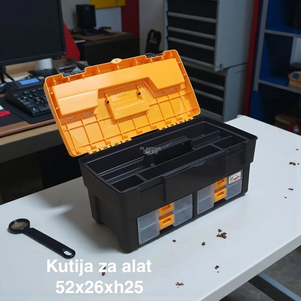 KUTIJA ZA ALAT 20″, Plastična kutija za alat, Kutija za alat sa pregradama, Kutija za alat sa fiokama, Profesionalna kutija za alat, Kutija za alat sa ručkom, Velika kutija za alat