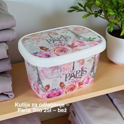 Kutije za odlaganje 25l paris , Ukrasna kutija 25L , kutije za odlaganje, box sa dezenom , plasticne kutije od 25l