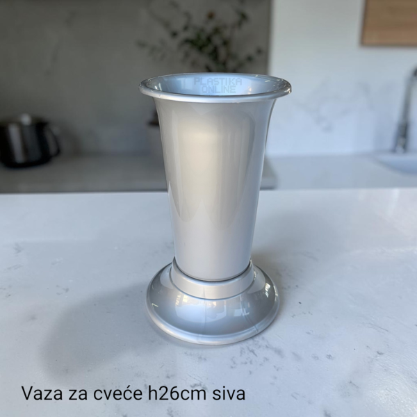 Plastična Vaza za cveće mala h26cm bele boje