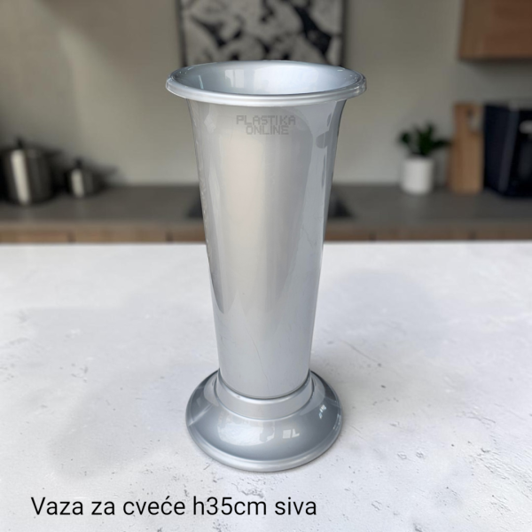 Vaza za cveće visine 35cm sive boje