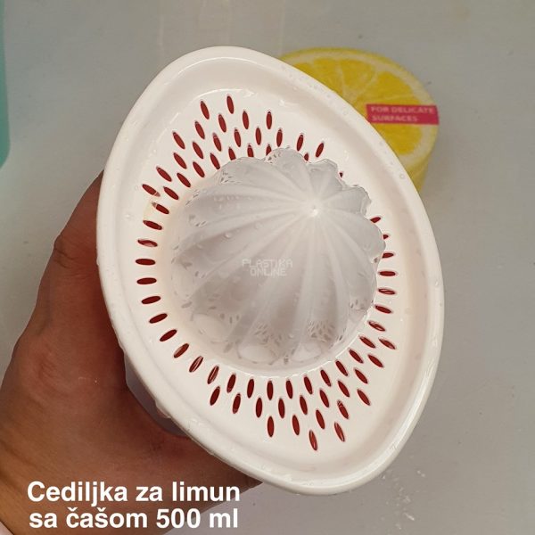 Cediljka za limun sa čašom 500 ml Cediljka za limun, Cediljka sa čašom , Plastična cediljka za limun , Prenosna cediljka za limun
