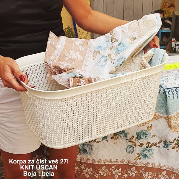 Korpa za čist veš 27L knit uscan , plasticna korpa za cist veš, korpa za ves