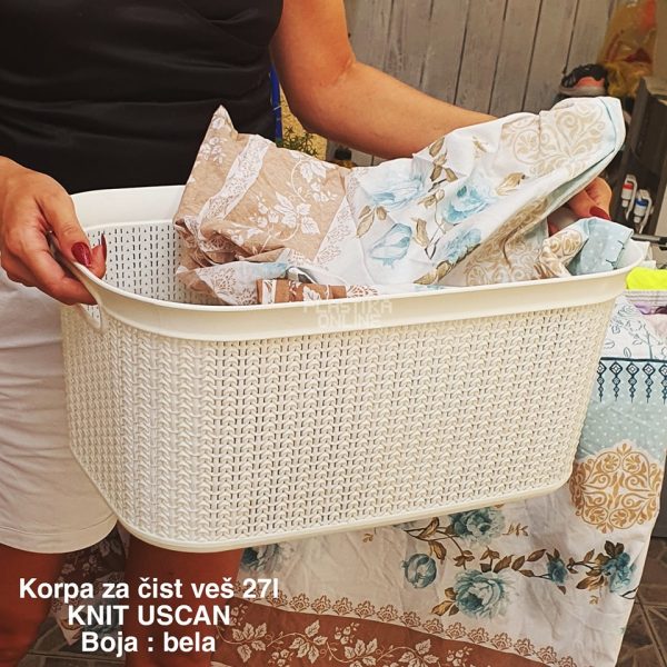 Korpa za čist veš 27L knit uscan , plasticna korpa za cist veš, korpa za ves