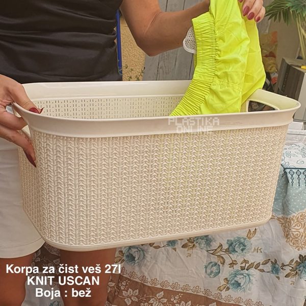 Korpa za čist veš 27L knit uscan , plasticna korpa za cist veš, korpa za ves