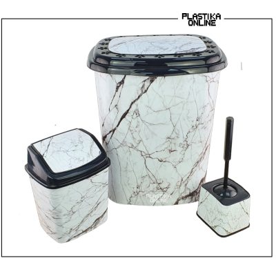 Kupatilski set KERAMIK 3/1 ( korpa za prljav veš, kanta klatno, wc četka )