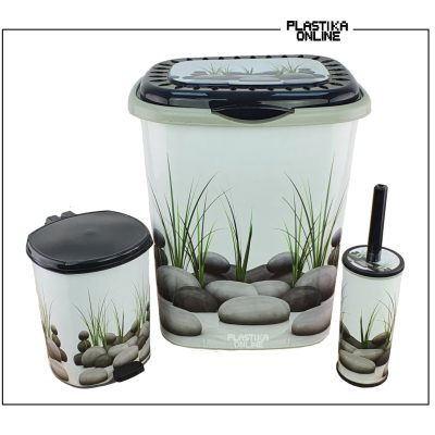 STONE dezen kupatilski set 3/1 (veš korpa, pedalka, wc četka)