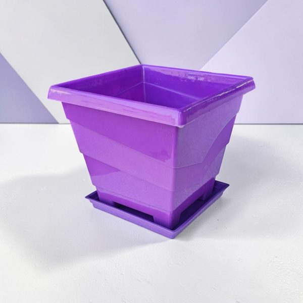 Plastična četvrtasta saksija MN 20x20cm ljubicasta