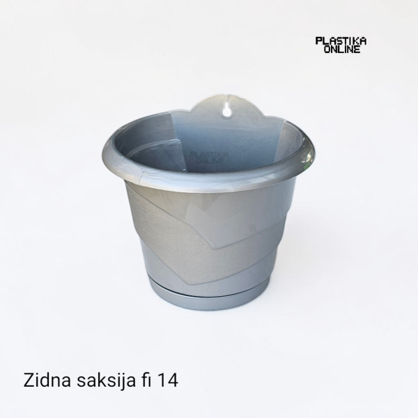 Zidna saksija MN siva fi 14cm