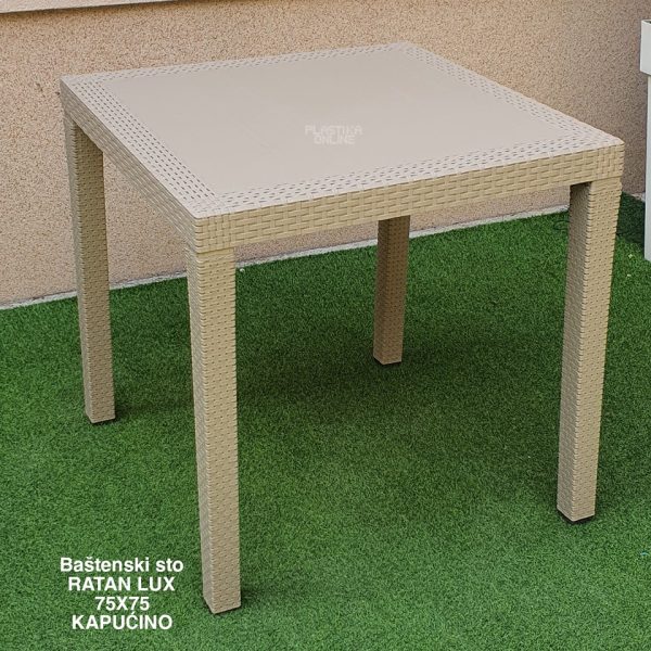 Baštenski sto ratan LUX 75x75cm , baštenski stolovi, plastični baštenski stolovi, ratan stolovi , bastenski stolovi plasticni Baštenski set AMELIA - sto ratan 75x75 i 4 stolice ratan Amelia plasticne stolice, plasticni stolovi, bastenski namestaj braon kapucino