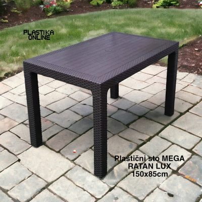 Plastični sto MEGA ratan LUX 150x85cm