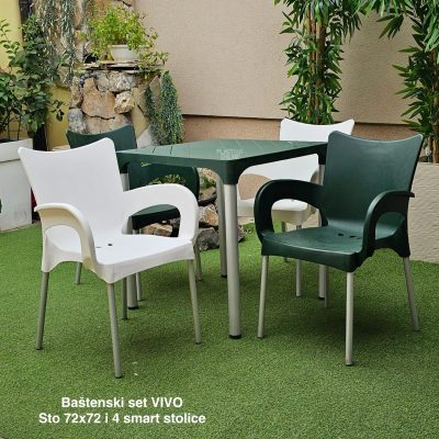 Baštenski set VIVO - sto 72x72 i 4 stolice SMART