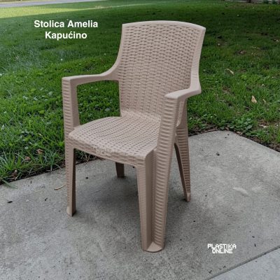 Plastična stolica Amelia Ratan 1454 - KAPUĆINO