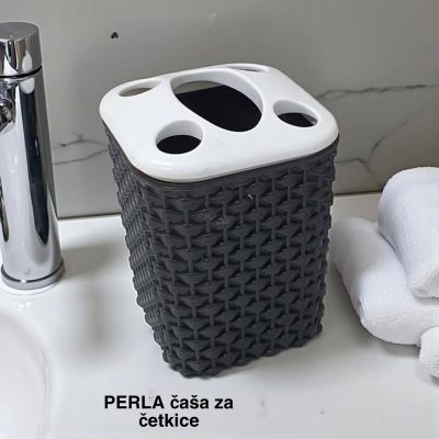 PERLA Čaša za četkice, Čaša za četkice, Plastična čaša za četkice, Držač za četkice i pastu, Čaša za kupatilo, Višenamenska čaša, Moderna čaša za četkice