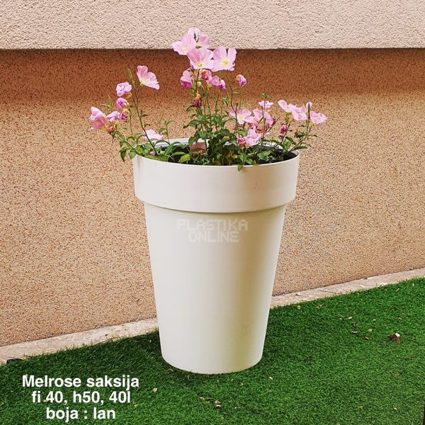 saksija melrose, plasticne saksije , okrugle saksije, saksije, visoke saksije 