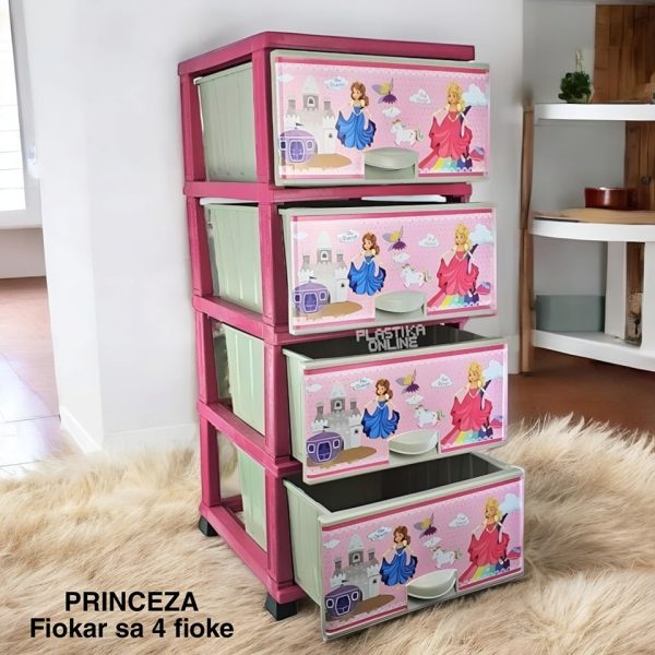 PRINCEZA Fiokar sa cetiri fioke 4/1 , fiokar, fiokari, plasticni fiokar, fiokar za deciju sobu, fiokar sa cetiri fioke