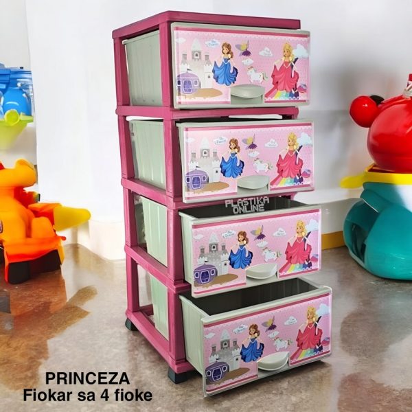 PRINCEZA Fiokar sa cetiri fioke 4/1 , fiokar, fiokari, plasticni fiokar, fiokar za deciju sobu, fiokar sa cetiri fioke