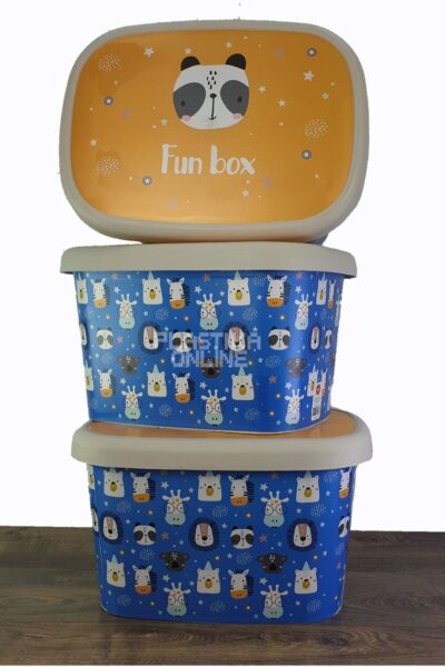 Ukrasna kutija 25L , kutije za odlaganje, box sa dezenom , plasticne kutije od 25l , beage box BLUE