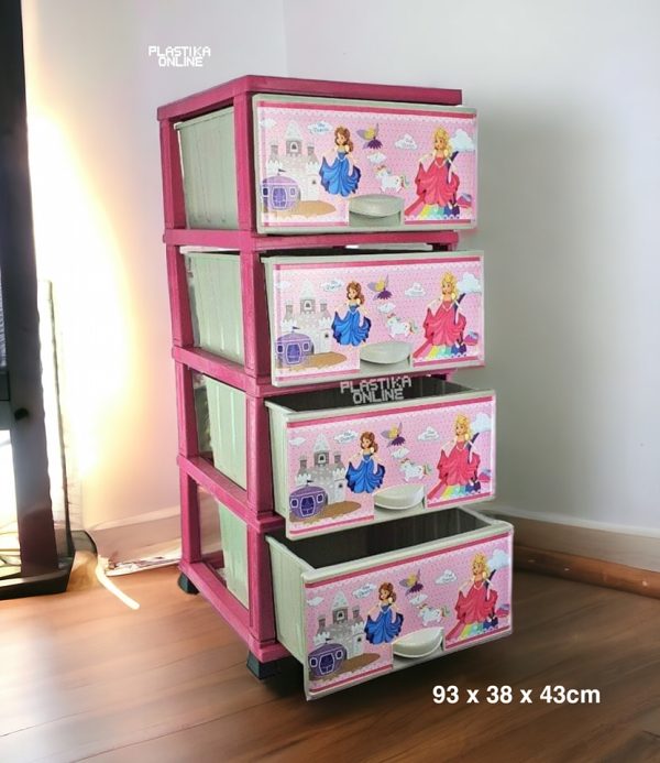 PRINCEZA Fiokar sa cetiri fioke 4/1 , fiokar, fiokari, plasticni fiokar, fiokar za deciju sobu