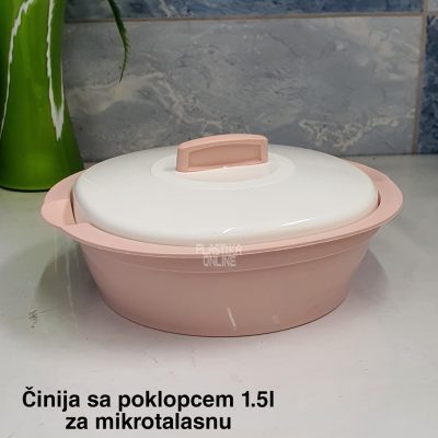 Činija sa poklopcem 1 ,5L , činija za mikrotalasnu sa poklopcem, činija za mikrotalasnu, plasticne cinije, plasticne cinije sa poklopcem, plastične činije, plasticna cinija,