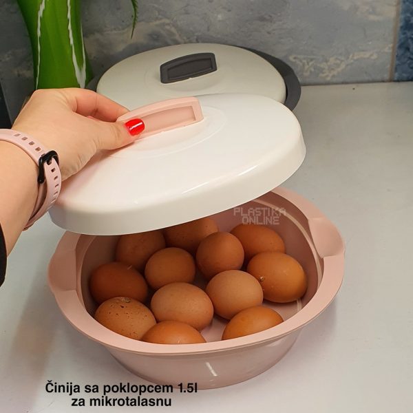 Činija sa poklopcem 1 ,5L , činija za mikrotalasnu sa poklopcem, činija za mikrotalasnu, plasticne cinije, plasticne cinije sa poklopcem, plastične činije, plasticna cinija,