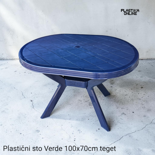 plastični baštenski sto 100x70cm Verde teget boje