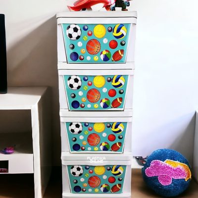 DOGS Fiokar sa četiri fioke 1, veliki plastični fiokar, fiokar sa četiri fioke, stabilan plastični fiokar, fiokar za odlaganje