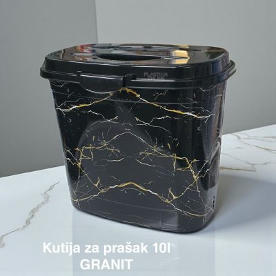 Kutija za prašak 10L, Plastična kutija za prašak, Kutija za prašak sa čvrstim poklopcem, Kutija za deterdžent 10L , Plastična kutija sa poklopcem za prašak, korpa za prašak 10L granit