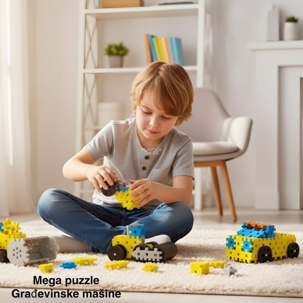 puzzle, edukativne igračke, građevinske mašine, mega puzzle