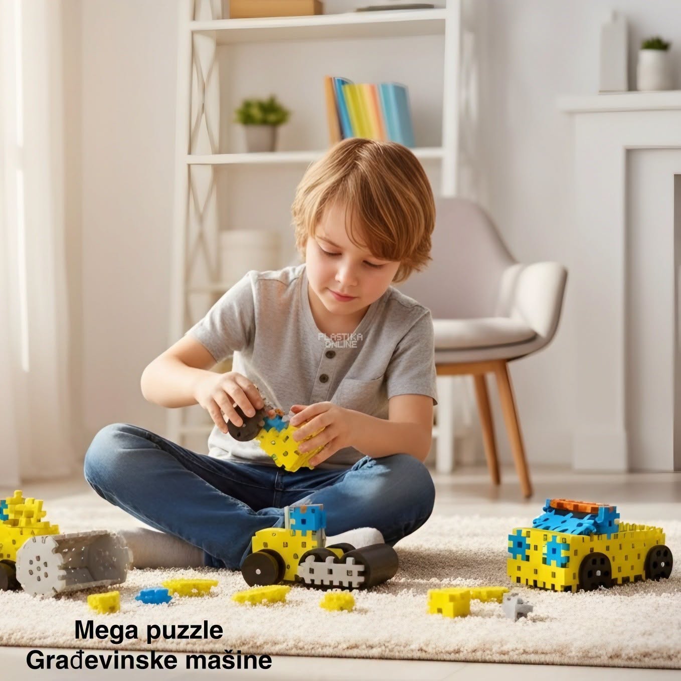 puzzle, edukativne igračke, građevinske mašine, mega puzzle
