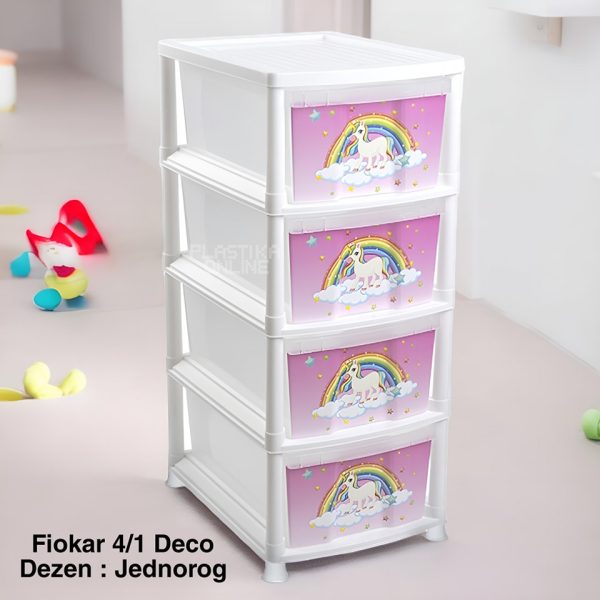 JEDNOROG VIŠENAMENSKI FIOKAR DECO SA APLIKACIJOM SA ČETIRI FIOKE