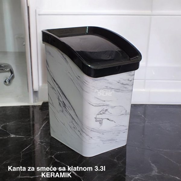 Kantica za smeće sa klatnom 3,3l , Korpa za smeće, Kanta za otpadke sa klatnom, Mala kantica sa klatnom keramik