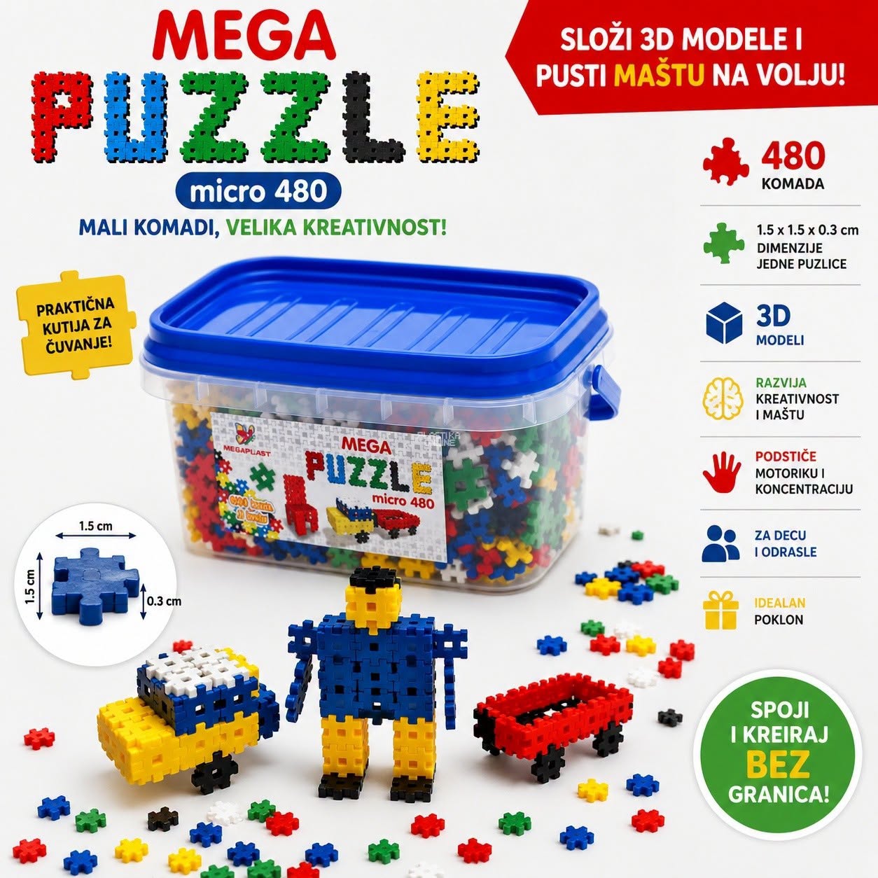 Micro puzzle , 3d puzzle , 480 puzzli