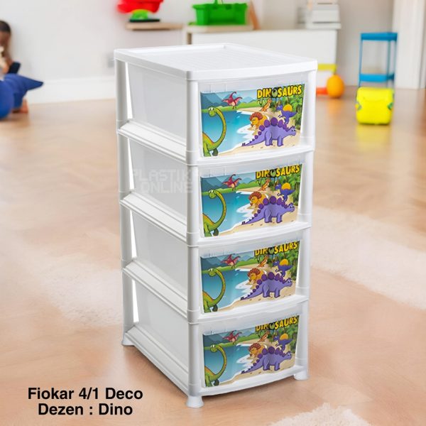 DINO VIŠENAMENSKI FIOKAR DECO 1/4 SA APLIKACIJOM Fiokar 4 DINO VIŠENAMENSKI FIOKAR 4 Visenamenski fiokar fiokar sa 4 fioke, dečiji fiokar, plastićni raf , plasticni fiokari 